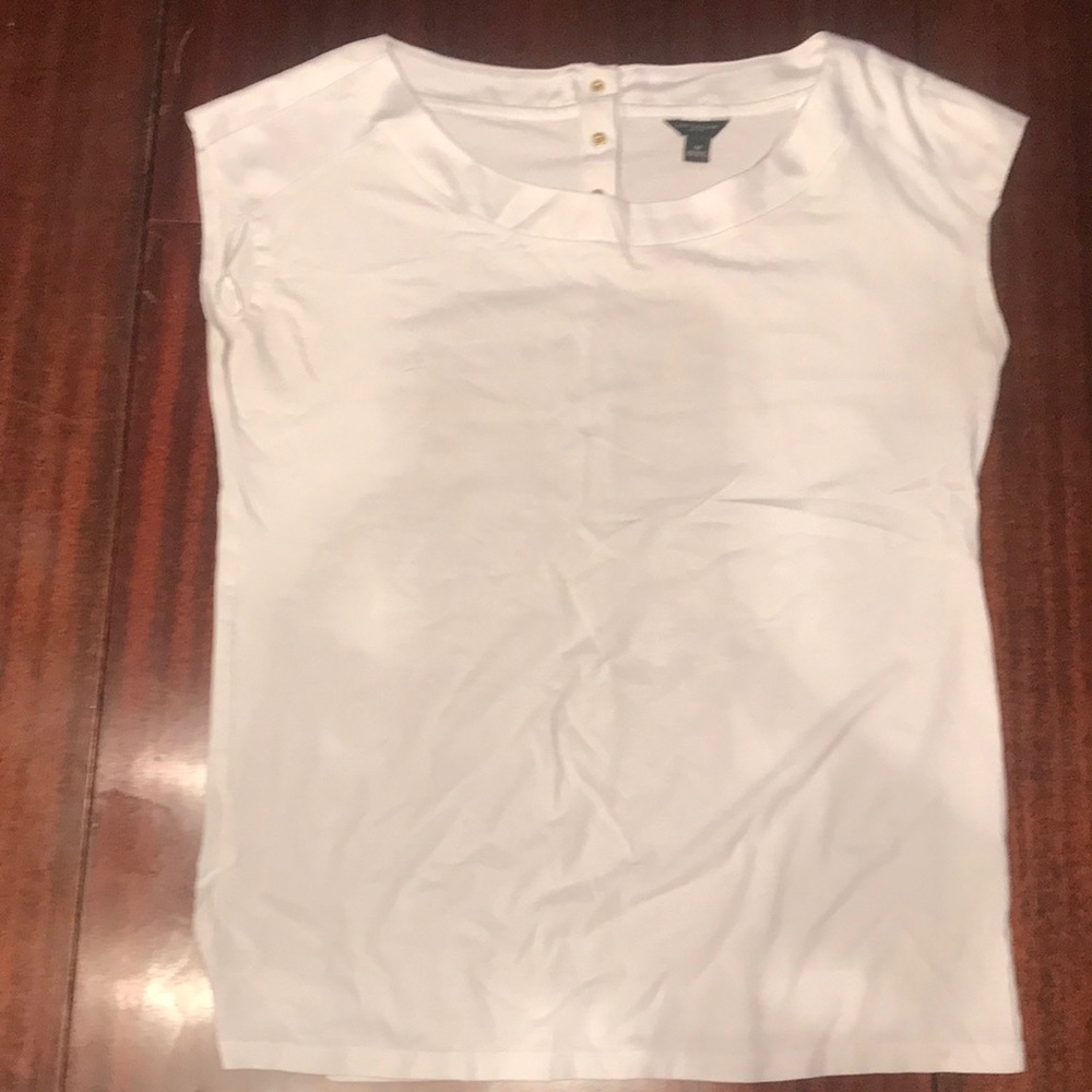 Ann Taylor White Cap Sleeve